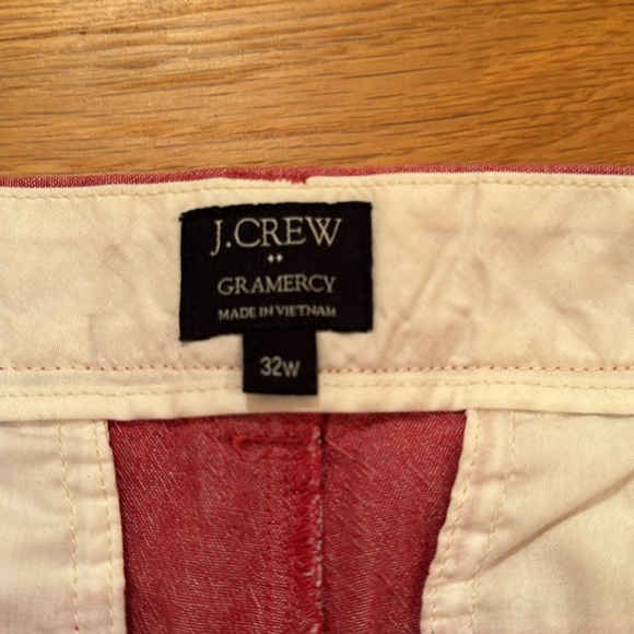 J.Crew gramercy chambray shorts 32w factory mens red salmon 4th of July teen boy - Picture 6 of 8